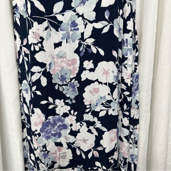 J.Jill Navy Multicolored Floral Print Size Medium Maxi Dress - Picture 15 of 16